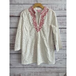 Lily Pulitzer Sarasota Tunic Pink Red White Size Medium